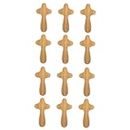LIFKOME 12 Pcs Cross Ornament Wood Holding Cross Christmas Gifts Nativity Decor Wood Cross Keychain Cross Spacer Beads Cross Pendant Table Top Decor Small Wooden Wood Crafts Comfortable