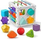 STOFFIER GARTEN Montessori Toys for 1 Year, Sensory Shape Sorter, Baby Blocks Colorful Textured Balls Games | Learning Activity for Fine Motor Skills, Baby Toys 12-18 Months