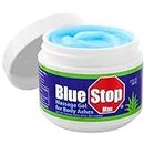 Blue Stop Max Muscle & Joint Relief Gel: Fast-Acting Sore Muscle, Back & Neck Relief Cream, Numbing Emu Oil Formula for Ankle, Leg Cramps, Tennis Elbow - 2 Oz Jar