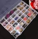 LEAWALL Plastic 36 Grid Cells Multicolorpurpose Jewelry Organizer Rectangular Storage Box, with Adjustable Dividers, Transparent Storage Organizer Box for Jewelry Beads Earring