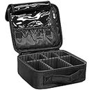 GreenLife® Professional Makeup Train Case Cosmetic Toiletry Bag Travel Organizer Make up Artist Master Waterproof Case Portable Storage with Adjustable Dividers Accessories Tools Brushes Pouch Black