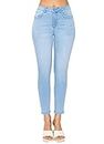 wax jean Women's Butt I Love You Basic Five Pocket Push-Up Skinny Denim Jeans, Light Denim, 3