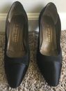 Bruno Magli Black Satin Pump Heel Italy Women's Shoes Size 8.5 AA