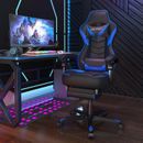 ELECWISH Gaming Chair Ergonomic Blue Computer Office Chair Recliner w/ Footrest