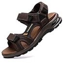 visionreast Mens Athletic Sandals Open Toe Hiking Outdoor Non-slip Sandals Air Cushion Sport Casual Beach Sandals, A_red Brown, 7