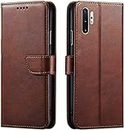 SLUGABED Flip Cover for Samsung Galaxy Note 10 Plus | Magnetic Closurer| PU Leather Magnetic Wallet Back Cover Case (Brown)