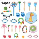 13 Pcs Set Wooden Kids Baby Musical Instruments Toys Child Toddlers Percussion
