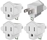 4 Pack ETL Listed Grounding Outlet Adapter, JACKYLED 3-2 Prong Adapter Converter, Portable Fireproof 392℉ Resistant Heavy Duty Wall Outlet Plug for Household Appliances Industrial