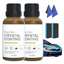 Coating Agent for Automotive Plastics,Car Plastic Renovation Coating,Crystal Coating for Car Plastic Parts,Plastics Parts Crystal Coating,Plastic Restorer for Cars,Easy to Use Car Refresher (2PC)
