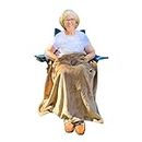 Granny Jo Products Lightweight Wheelchair Blanket, Warm Fleece, Fleece with Pocket, Toast, 36 inch (2204)