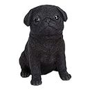 Vivid Arts | Pet Pals Black Pug Puppy | Resin Home or Garden Decoration | PP-BPUG-F