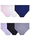 Fruit of the Loom Women's Plus Size Underwear Flexible Fit Brief Panties, 6-Pack-Fashion Assorted, 6X-Large (13)