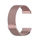 Meyaar Metal Bands Compatible with Fitbit Sense And For Fitbit Versa 3 for Women Men, Stainless Steel Mesh Breathable Wristband Strap with Adjustable Magnet Lock. Small Size (Pink)