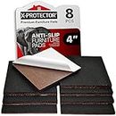 X-PROTECTOR Non Slip Furniture Pads - 8 pcs Premium Furniture Grippers 4"! Self-Adhesive Rubber Feet Furniture Feet - Ideal Non Skid Furniture Pad Floor Protectors - Keep Furniture in Place!