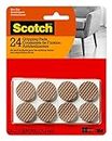 Scotch Non Slip Gripping Pads, 24 Round Furniture Grippers for Hardwood Floors, 1" (SP939-NA)