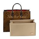 KESOIL Purse Organizer Insert for Handbags Tote Bag ONTHEGO MM 35 Felt Insert Zipper Bag (Beige, MM, L)…