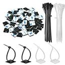 140 Pack 3/4" Zip Tie Adhesive Mounts Self Adhesive Cable Tie Base Holders with Multi-Purpose Tie wire clips with screw hole,Anchor stick on wire holder with White and Black
