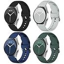 4 PACK Watch Band Compatible with Samsung Galaxy Watch 4 Band 40mm 44mm,Galaxy Watch 4 Classic Band 42mm 46mm,20mm Adjustable Silicone Sport Strap Replacement Band for Galaxy Watch 4/5 Men Women,Small