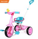 2 in 1 Kids Tricycles Age 18 Month to 3 Years, EVA Wheels Upgraded, Gift, Trikes