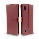 Pikkme Samsung Galaxy A10 Flip Case Leather Finish | Inside TPU with Card Pockets | Wallet Stand and Shock Proof | Magnetic Closing | Complete Protection Flip Cover for Samsung Galaxy A10 (Brown)