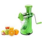 Prismosis Retail Hand Juicer for Fruits and Vegetables with Steel Handle Vacuum Locking System, fruit juice squeezer, Fruit Juicer for All Fruits, Juice Maker Machine for fruits (Green)