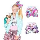 Jojo Siwa Bows for Girls – Big 8 Inches Pink & Purple Colourful Bedazzled Unicorn Hair Accessories for Kids