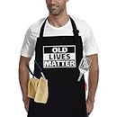 APRONPANDA Old Lives Matter Kitchen Aprons - Funny Christmas Gifts For Men, Father's Day & Retirement Gifts for Mum, Dad, Grandad, Grandma - 50th 60th 70th Birthday Gifts for Men Women