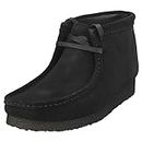 Clarks Originals Mens Wallabee Boot Suede Leather Dark Black Boots 9.5 UK