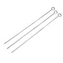 MRDS 10pcs Flat Stainless Steel Barbecue Skewers BBQ Needle Stick For Outdoor Camping Picnic Tools Cooking Tools,A