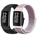 Larbolu Bracelets en nylon compatibles avec les bracelets Fitbit Charge 3/Fitbit Charge 4, doux et respirant, bracelet de rechange réglable en nylon, bracelet de sport pour femmes et hommes
