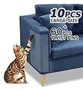 FTSTC 10 PCS Furniture Protectors from Cats, Clear Self-Adhesive Anti Cat Scratch Deterrent, Couch Protector for Cats, Cat Sofa Cat Sofa Protector, Strong, Cat Deterrent Accessories