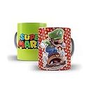 SUNNY CREATION Ceramic Cartoon Super Mario Printed Coffee Mug for Kids, Gift (mariomugmint01)