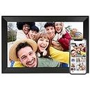 AEEZO 15.6 Inch WiFi Digital Picture Frame, Full HD Touchscreen Smart Digital Photo Frame with 32GB Storage, Auto-Rotate, Easy Setup to Share Photos or Videos via AiMOR APP, Wall Mountable