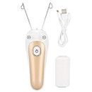 Hair Removal Threading Tools, 5W Mini Long Lasting Facial Physical Epilators Fast Cotton Threading Hair Removal Machine With Batteries for Women Face Arm Leg Use (Gold)