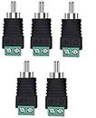 Taapsee RCA Plugs for Speaker Wire,RCA to AV Screw Terminal Connector, Phono RCA Male Plug Solderless Converter Audio/Video Speaker Wire Connectors Solderless Adapter(5 Pack)