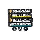 Inkstone pack of 4, Braccialetti in silicone per basket con citazioni sportive motivazionali - Regali unisex per basket, accessori per gioielli per ragazzi, ragazze, uomini e donne