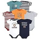Hudson Baby Unisex Baby Cotton Bodysuits, Sports Stripes, 0-3 Months