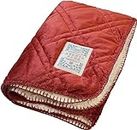 Kijapan 168102 Quilted Blanket, L, Red, Warm, Heat Storage, Fluffy, Boa, Vermouth Style, 55.1 x 39.4 inches (140 x 100 cm)