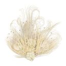 1920s Flapper Headpiece Feather With Pearl Hair Clip Hair Accessories For Women