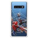 Coque pour Samsung Galaxy S10 Plus officielle Marvel Spiderman toile d'araignée patron pour protéger votre téléphone portable Coque en silicone souple sous licence officielle Marvel.