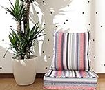 The Furnishers Multipurpose 60x60x8 CM Fashionable Cushion Set for Floor, Patio, Chair and Balcony Garden Seating - Multi-Color Stripe Set, Large Size - 24x24x3 Inch