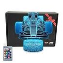 Deal Best Sports Formula F1 Race Car Roadster 3D Illusion Lamp Decor Night Light, Acrylic, with 16 Colors,Bedroom Decorations Toys Gifts for Dad,Mothers,Men,Women,Kids,Boys,Girls,Teens