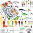 TCMBY 327PCS Fishing Lures Tackle Bait Kit Set for Freshwater Fishing Tackle Box with Tackle Included Fishing Gear, Crankbait, Soft Worm, Spinner, Spoon, Topwater, Hook, Jigs for Bass Trout.
