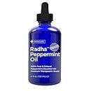 Radha Beauty Peppermint Essential Oil HUGE 120ml - 100% Pure & Therapeutic Grade, Steam Distilled for Aromatherapy, Fresh Minty Scent, Multi-Purpose Essential Oil