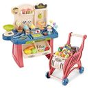 Supermarket Play Set Toy, Mini Dessert Shop Play,Toy Store W/Shopping Cart