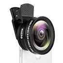 CR0GIE Phone Camera Lens, 0.45X Super Wide Angle Lens, 15X Macro Lens, Clip-On 2 in 1 Professional for Lens Kit for TIK Tok, Vlog, Yotube, Compatible with Phone, Sa msung, Google Pixel