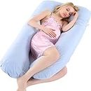 U Shape Pillow Pregnant Woman Side Sleep Sleeper Removable Multifunctional Waist Support Quiet and Comfortable Ergonomic Maternity Long Pillow(Blue)