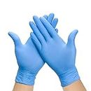 Ruiyang Box of 100 x Blue Disposable Nitrile Gloves For Examination, Medical, Industrial, Hair, Beauty, Food, Janitorial and others - Powder Free, Latex Fre (BLUE, LARGE)