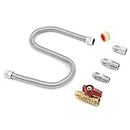 Stanbroil One Stop Gas Appliance Hook Up Kit, Brass Gas Ball Valve and Flexible Gas Connector with Fittings for Garage Heaters, Gas Stoves, Wall Mounted Heaters, Gas Fireplace and Gas Dryer