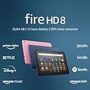 Amazon Fire HD 8 tablet, 8” HD Display, 64GB, 30% faster processor, designed for portable entertainment, (2022 release), Denim